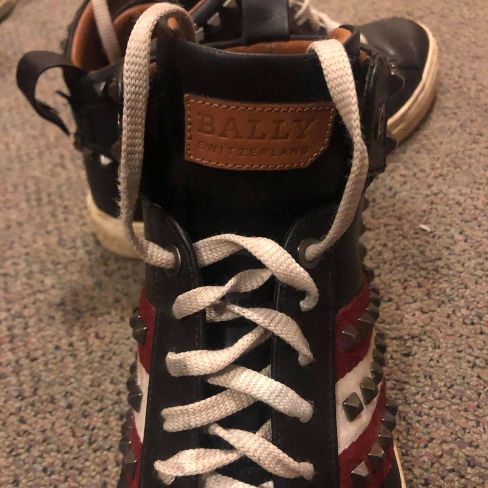 Bally Hedern Studded Leather High-Top Sneakers